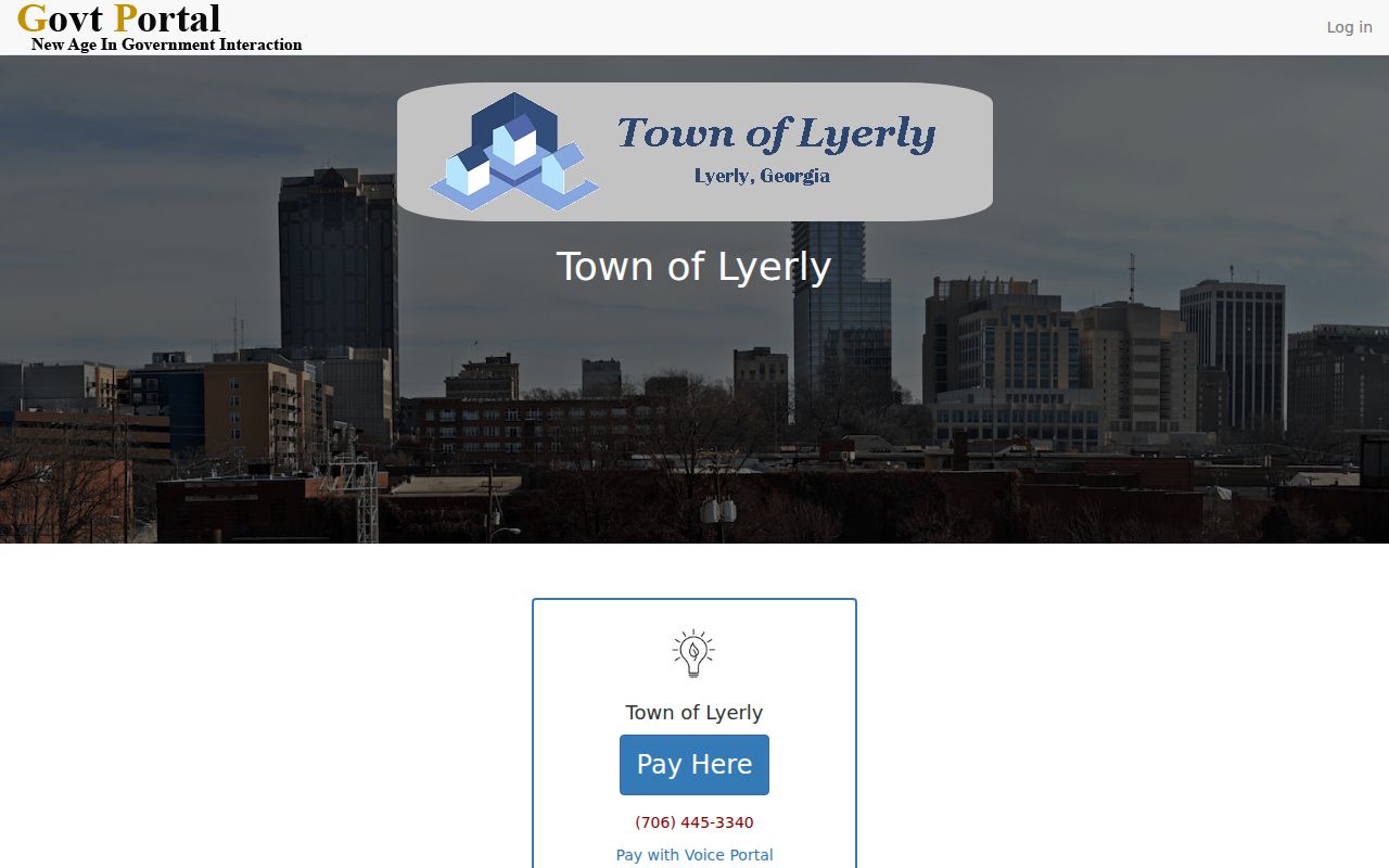 Lyerly payment portal showing a payment route but no Chattooga County warrant search fields