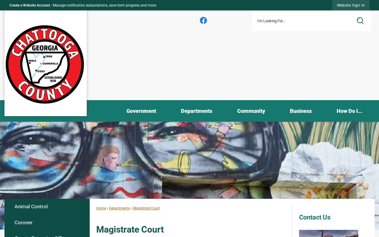 Chattooga County Magistrate Court contact and warrant jurisdiction information